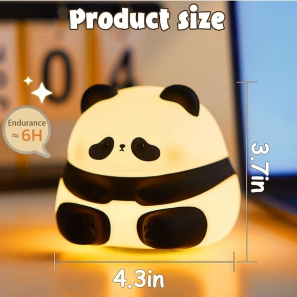 Cute Squishy Panda Night Light, Warm Light, New In Box - Picture 2 of 3